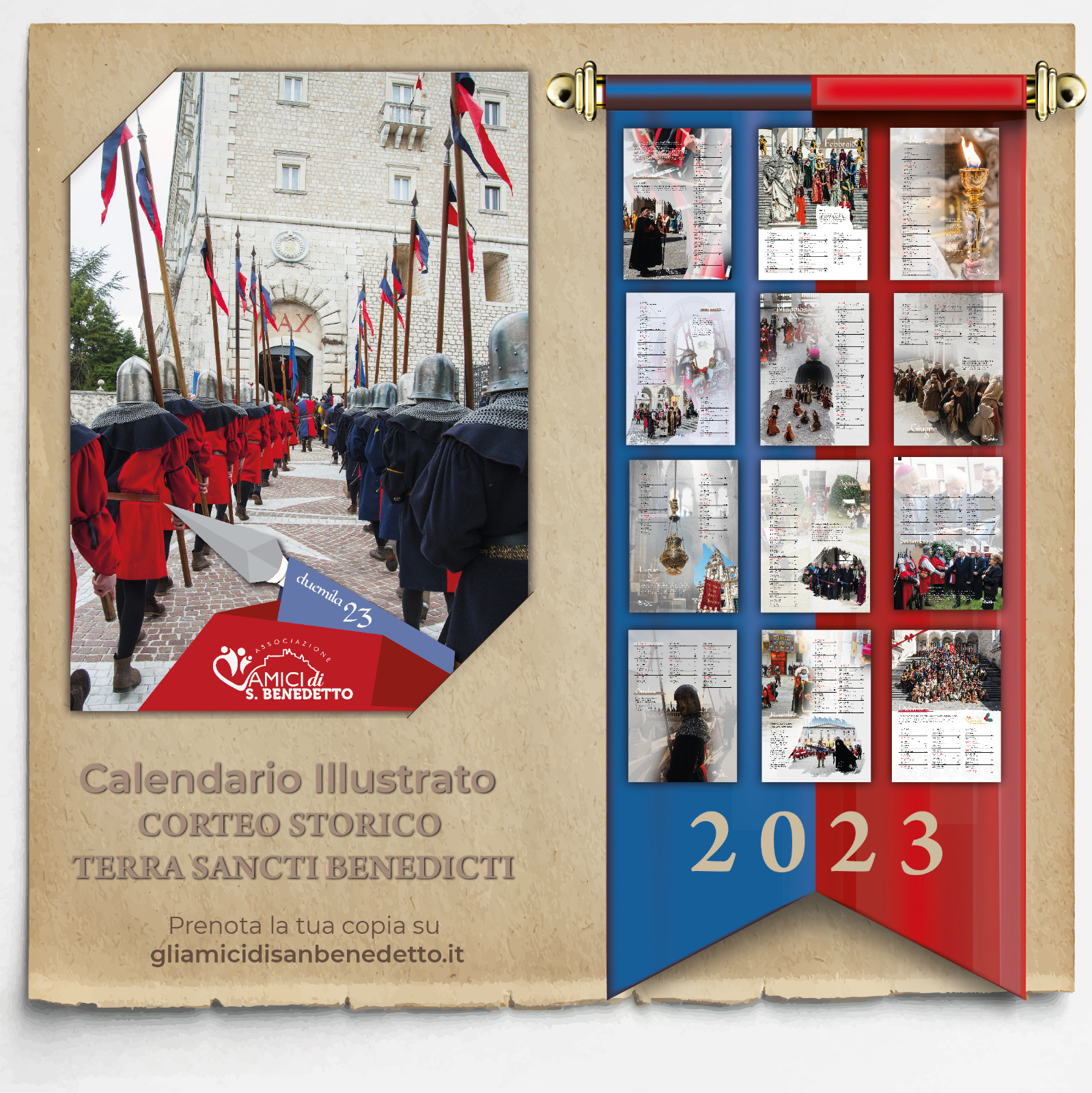 Il Calendario 2023 con il Corteo Storico Terra Sancti Benedicti